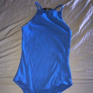 Blue Halter Top Bodysuit